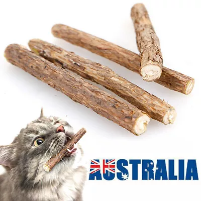Cat Chew Sticks Organic Cat Nip Matatabi Silvervine Dental Molar Cleaning Toy AU • $11.32
