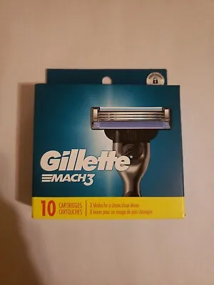 Gillette Mach3 Mach 3 Refill Razor Blades Pack Of 10 New Sealed Free Shipping  • $15.99