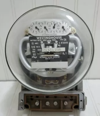 Vintage WESTINGHOUSE Electric Meter Watt Hour Single Phase Type CA Made In USA • $59.49