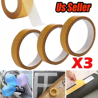 3 Pack Strong Adhesive Double-sided Gauze Fiber Mesh TapeWaterproof Tape 15ft • $14.98