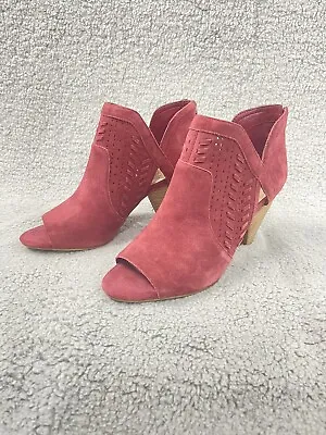 Vince Camuto Ebelin Suede Cone-Heel Shootie Teaberry US 9W • £29.44