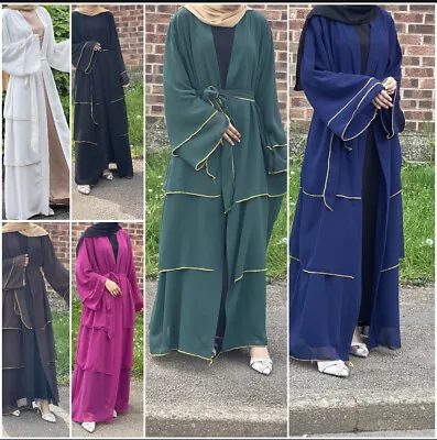 Chiffon Frilled Abaya In 6 Colors • £33.99