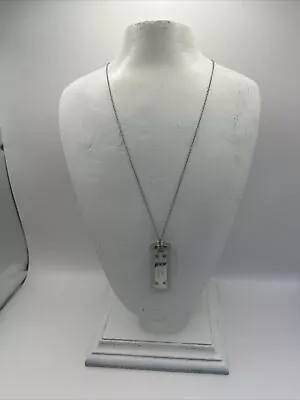 Michael Kors Silver Tone Dog Tag S/steel+acrylicchain Link Necklace • $12.50