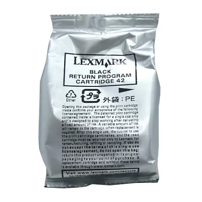 Original Lexmark Tintendruckkopfpatrone 42 Black For X 4800 4850 4900 Blister • £21.42