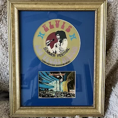 Elvis Presley Framed 1973 Original Vegas Hilton Souvenir Menu Showroom Postcard • $295.77