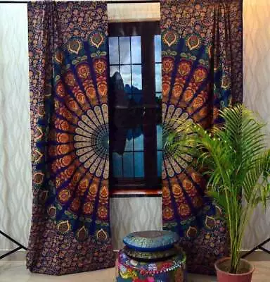 £30.66 • Buy Indian 100% Cotton Mandala Hippie Tapestry Curtains Door Window Valances Decor