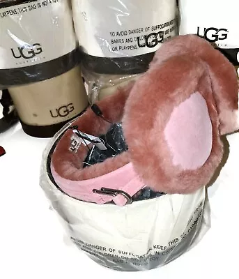 UGG Australia Adult Suede Shearling Winter Earmuffs Pink Hologramed NEW.* • $60