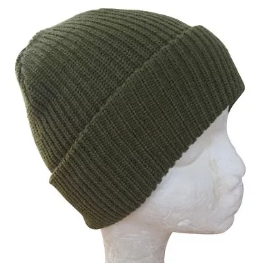 Green Winter Watch Cap - Woolly Knitted Thick Hat Beanie Outdoor Military Army • £6.45