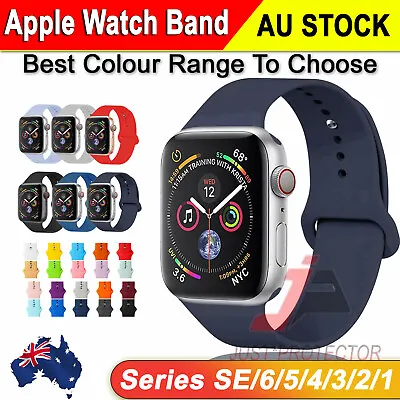$8.99 • Buy For Apple Watch IWatch Wrist Band 6 3 5 4 SE Silicone Sports Strap 38/40/42/44mm