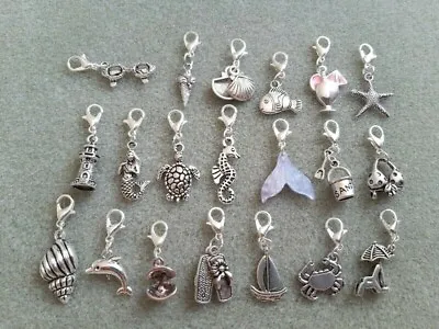 Handcrafted Under The Sea Beach Clip-On Charms Fish Mermaid Crab Dolphin Boat • £1.20
