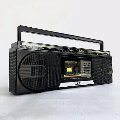 Retro VINTAGE 80s AKAI AJ-201 BOOMBOX Stereo Cassette RADIO Boom Box • $30