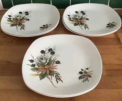 Retro Midwinter Stylecraft Fashion Shape Dinnerplates X6 Coutryside Pattern/60s • £10