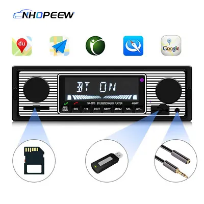 Single DIN Car Stereo Radio Bluetooth USB AUX FM Radio TF MP3 Player Vintage Car • $20.39