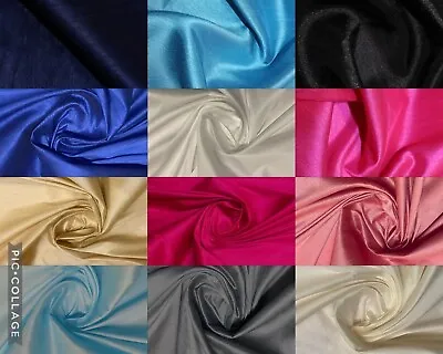 Plain Faux Dupion Raw Silk Fabric Craft Dress Fabric 150cm Wide 100% Polyester • £7.99