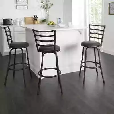 Swivel Bar Stools SET OF 3 Bar Height Kitchen Counter Dining Chair Barstool NEW • $108.99