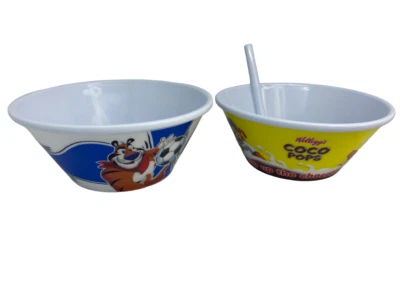 £14.99 • Buy Kellogg's Coco Pops Sip Up Chocolatey Milk & Frosties Tony Tiger Plastic Bowls