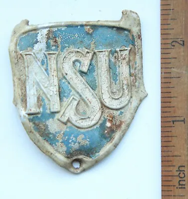 Vintage NSU Pre War Original Bicycle Head Badge Tag Emblem • $24.99