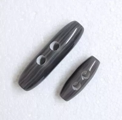 £1 • Buy Grey Toggle Button 1.2  Or 2  Duffle Coat Bag Plastic 2 Hole Sewing Art Crafts