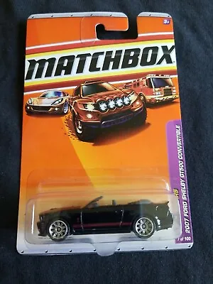 2010 Matchbox 07 FORD SHELBY GT500 CONVERTIBLE Black 7/100 GREAT CARD Sports Car • $5