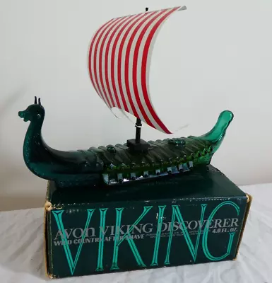 Avon Products Viking Discoverer Wild Country After Shave Full Green Glass Bottle • $26.95