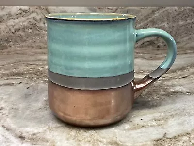 Large Coffee Mug Blue With Copper Color Bottom. 18 Ounce. New. • $16.99
