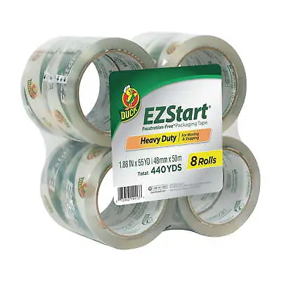 New Duck Brand EZ Start Packing Tape 1.88 In. X 54.6 Yd. Clear 8-Count USA... • $19