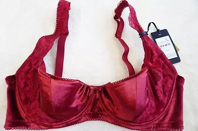 Fox And Royal CITY CHIC PLUS SIZE 12DD-E Sylvie Bra Velvet Sexy Lingerie 1/4 Cup • $32.99