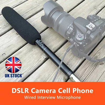 Interview Microphone Photography Shotgun Mic For Video Camcorders DSLR Camera UK • £26.62