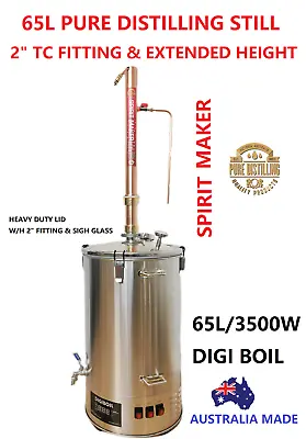 65L Pure Distilling 2  TC Modular Style Extended Height Copper Reflux Still Kit • $586.51