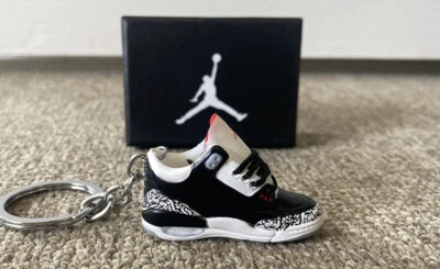 $19.95 • Buy 3D Mini Air Jordan 3 Retro Keyring (Black Cement)