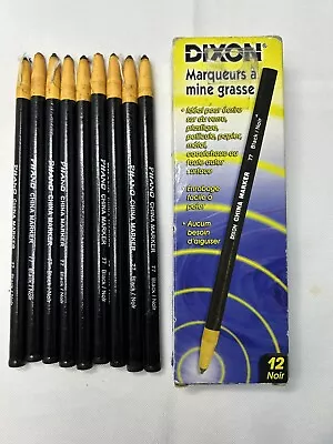 Lot Of 9 Dixon Grease Pencils Vintage Plano Black Unused China Markers • $9.88