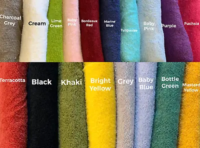 £1.40 • Buy Thick Towelling Fabric Pure Cotton - 400gsm - 25 COLOURS Coloured Terry Material
