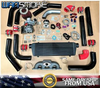 For 89-98 240SX S13 S14 KA24DE Altima T3T4 .63 Turbo Kit Manifold Intercooler R • $658.50