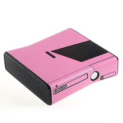 Textured Pink Carbon Fibre Effect  XBOX 360 Slim Decal Skin Sticker Cover Wrap  • £11.99