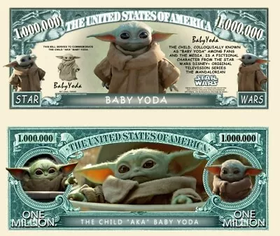 Baby Yoda The Child Mandalorian Star Wars 5 Pack Grogu Collectible Dollar Bills • $5.98