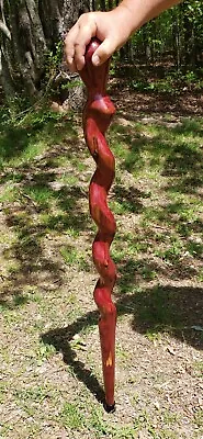 Handmade Wood Red Cedar Spiral Swirl Twist Walking Stick Cane  • $65