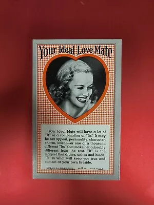 Vintage Arcade Machine Your Ideal Love Mate Penny Slot Card Pretty Woman • $6.99