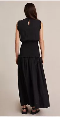 BEC AND BRIDGE Black Ruched Bodice Sleeveless Maxi Dress Size 8 • $40