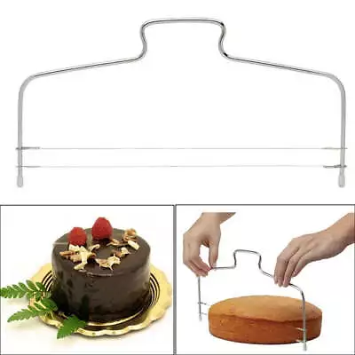 Stainless Steel Adjustable Wire Cake Cutter Slicer Leveler DIY Cake Baking Tools • £4.50