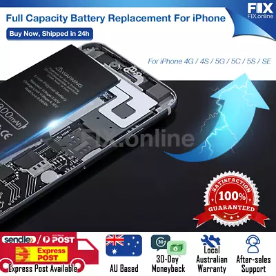 $14.69 • Buy For IPhone 4G 4S 5G 5C 5S SE Full High Capacity Brand New Replacement Battery