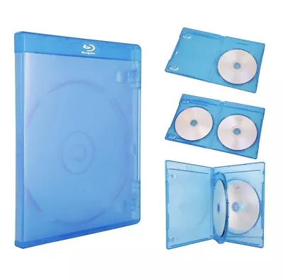 Blu-ray Replacement Case W/ Logo | 12mm Size | 1-Disc 2-Disc Or 3-Disc Holder • $4.99