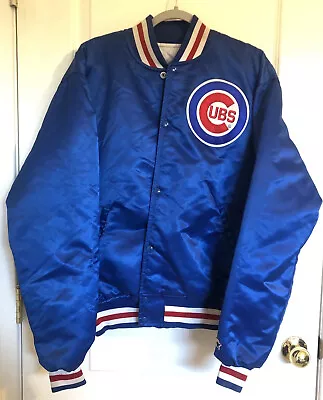 Vintage Starter Chicago Cubs Nylon Bomber Jacket MLB Baseball Mens Size XL • $89.87