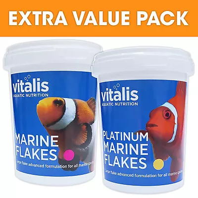 Vitalis Platinum Marine & Marine Flake 40g Twin Pack Reef Aquarium Fish Food  • £26.98