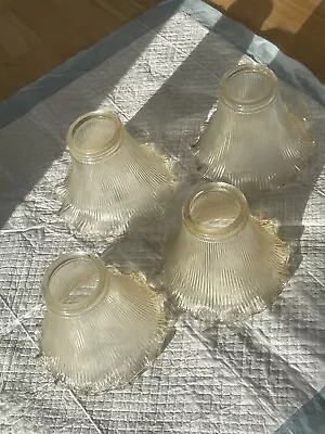 Antique Glass Light Shades For Chandelier 4.0 X 5 X2.0 Fitter Lot Of 4 • $19.99