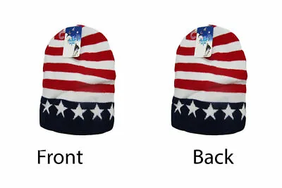 8  U.S.A. USA Stars And Stripes Red White Blue Snow Cap Beanie Skull Cap Hat • $7.77