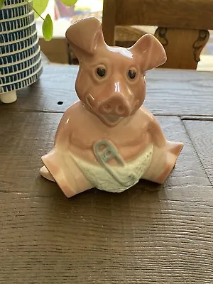 Nat West Pig Piggy Bank Woody Baby Vintage Wade Money Box Original Stopper • £9.95