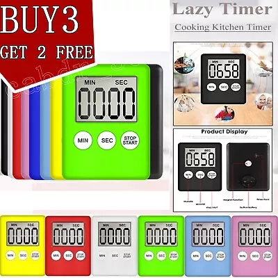 £3.11 • Buy LCD Kitchen Cooking Digital Timer Count Down Up Clock Loud Alarm Magnetic Large
