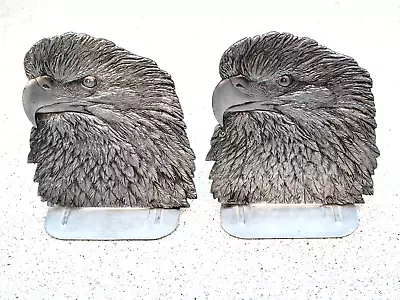 Pair Of Vintage Pewter Bald Eagle Bookends-Hallmarked • $21.25