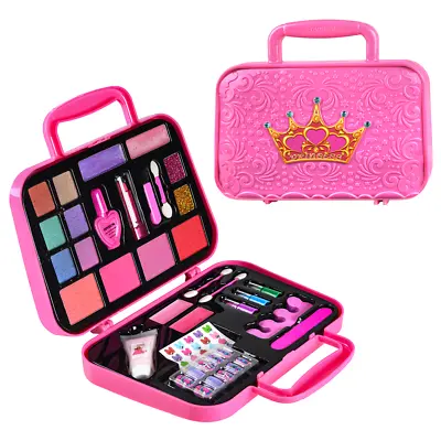 Kids Makeup Kit For Girl Make Up Remover Real Washable Non Toxic Princess Set • $14.99