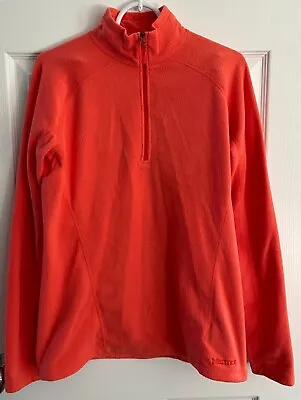 Marmot Womens Rocklin Pastel Coral Orange Fleece Half Zip Pullover Size L NWOT • $6.99